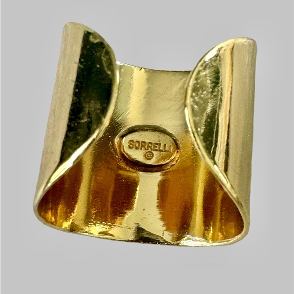 Sorrelli Elegant Crystal Rhinestone Rows Cuff Ring with Gold Tone Finish - Picture 5 of 5